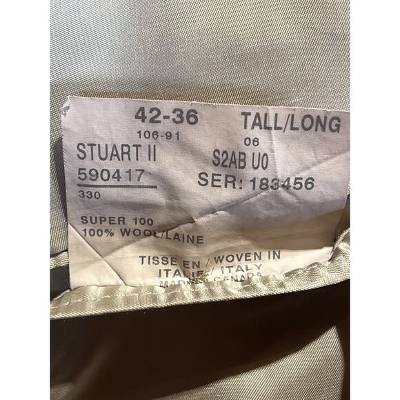 Paul Stuart Mens 42L Navy Blue Flannel Finish Super 100s Blazer Sport Jacket - Picture 15 of 16